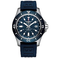 [스페셜오더]BREITLING-브라이틀링 슈퍼오션 II 건 블루 스틸 러버스트랩 워치44mm