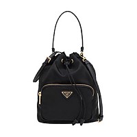 [스페셜오더]PRADA-1BH038 프라다 투웨이 포켓 블랙&그레이 사피아노 가죽 스몰 버킷백