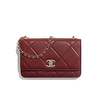 [스페셜오더]CHANEL-A80982 샤넬 램스킨 쉐브론 핑크 골드메탈 WOC 체인 지갑