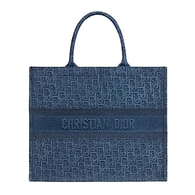 DIOR-디올 에크루/그레이 Oblique 자수 Dior Book Tote 라지 토트백 42cm - M1286ZRIW_M20I