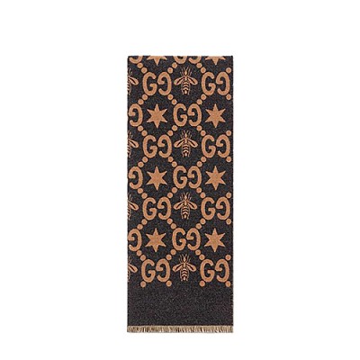 GUCCI-548751 1165 구찌 그레이/브라운 벌 별 모양 GG 자카드 스카프