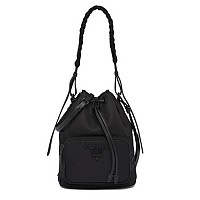 [스페셜오더]PRADA-1BH038 프라다 투웨이 포켓 블랙&그레이 사피아노 가죽 스몰 버킷백