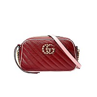 [스페셜오더]GUCCI-447632-8179 구찌 GG 마몽 실버메탈릭 펄 디테일 스몰 마틀라세 숄더백