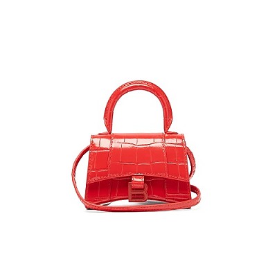 [스페셜오더]BALENCIAGA-637372 발렌시아가 레드 크로커다일 아워글래스 미니 탑 핸들 백