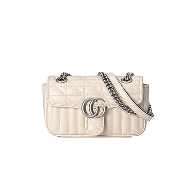 [스페셜오더]GUCCI-446744 9022 구찌 화이트 GG 마몽 마틀라세 미니백