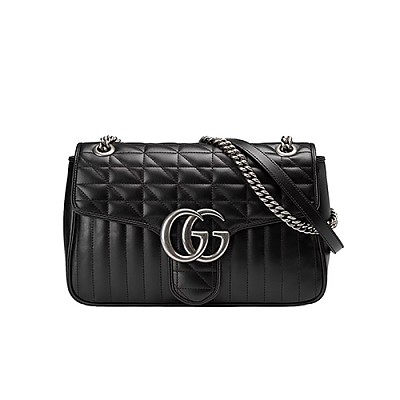 [스페셜오더]GUCCI-443496 1000 구찌 마몽 미디엄 애니멀 스터드 블랙 마틀라세 숄더백