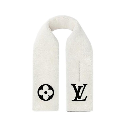 LOUIS VUITTON-M77054 루이비통 화이트/블랙 시어링 스카프