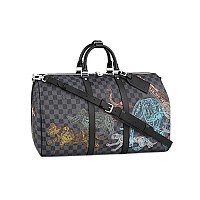 [스페셜오더]LOUIS VUITTON-M44643 루이비통 화이트 모노그램 스티커 프린트 키폴 반둘리에 50