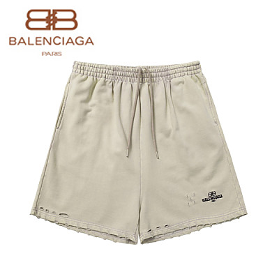 BALENCIAGA-06299 발렌시아가 아이보리 코튼 빈티지 스웨트쇼츠 남성용