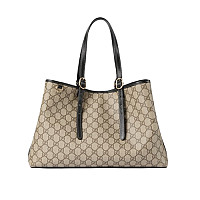 GUCCI-815213 1000 구찌 블랙 GG 엠블럼 가죽 라지 토트백