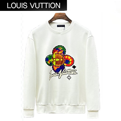 LOUIS VUITTON-12215 루이비통 화이트 프린트 장식 기모 스웨트셔츠 남여공용