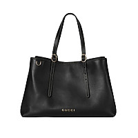 GUCCI-815213 1000 구찌 블랙 GG 엠블럼 가죽 라지 토트백