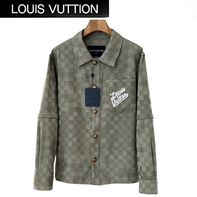LOUIS VUITTON-031010 루이비통 카키 다미에 데님 셔츠 남여공용