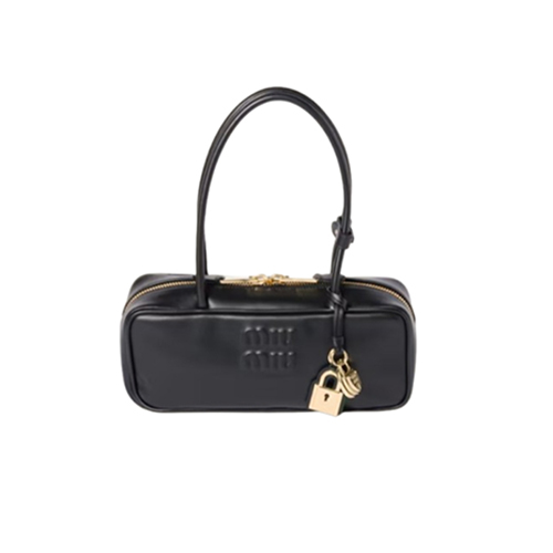 MIUMIU-5BB173 미우미우 블랙 송아지 가죽 보 백