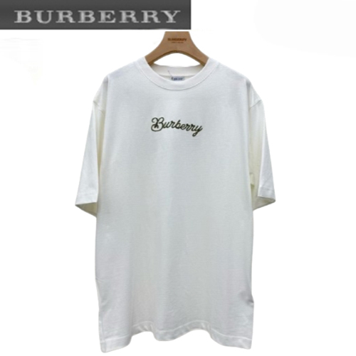 BURBERRY-03176 버버리 화이트 프린트 장식 티셔츠 남여공용