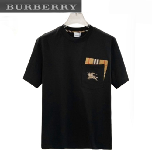 BURBERRY-032713 버버리 블랙 체크 디테일 티셔츠 남여공용