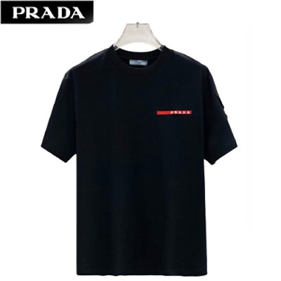 PRADA-03276 프라다 블랙 트라이앵글 로고 티셔츠 남여공용