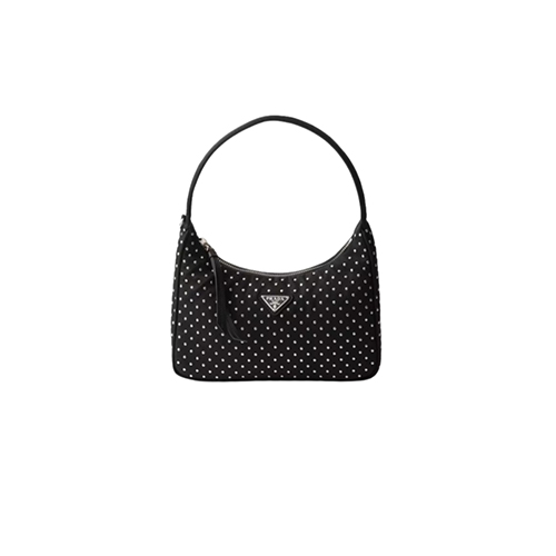 PRADA-1BC515 프라다 블랙 스터드 장식 리나일론 미니백