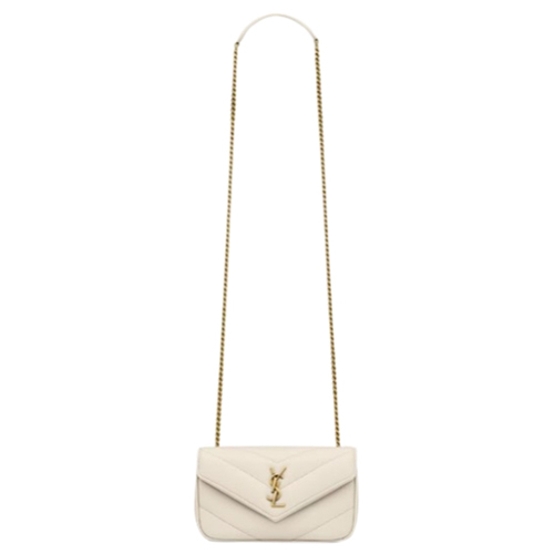 SAINT LAURENT-821749 생 로랑 화이트 램스킨 loulou 토이
