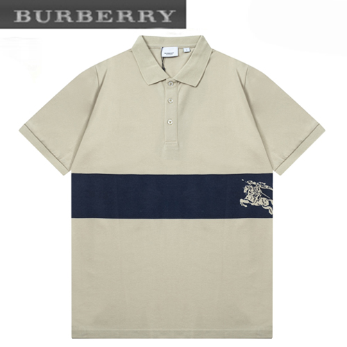 BURBERRY-04012 버버리 그레이/네이비 코튼 폴로 티셔츠 남성용