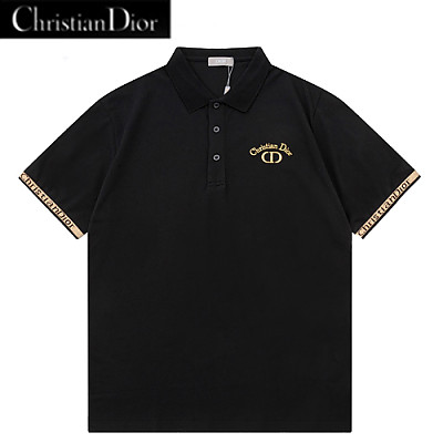 DIOR-040112 디올 블랙 코튼 폴로 티셔츠 남성용