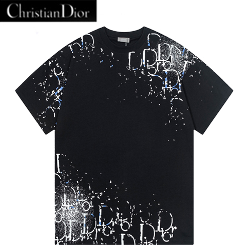 DIOR-040113 디올 블랙 프린트 장식 티셔츠 남여공용