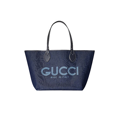 GUCCI-820481 8441 구찌 다크 블루 데님 구찌 토티시마 미디엄 리버서블 토트백