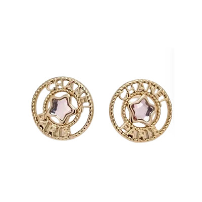 CHANEL-7639 샤넬 골드 별 장식 서클 귀걸이