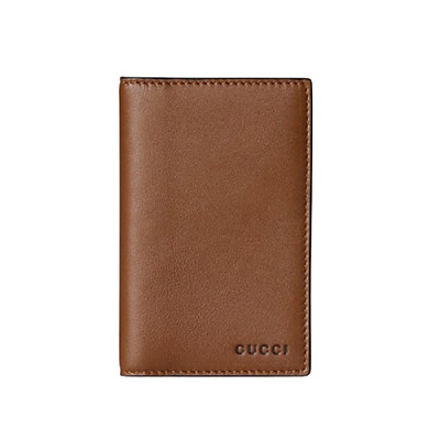 GUCCI-818953 1000 구찌 브라운 GG 엠블럼 바이폴드 엠보스 카드 케이스
