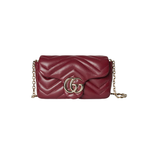 GUCCI-841290 6207 구찌 레드 가죽 GG 마몽 미니 숄더백