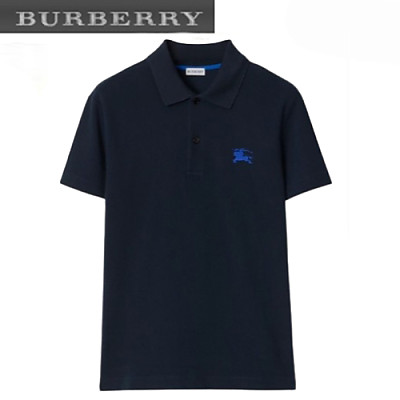BURBERRY-80914231 버버리 네이비 코튼 폴로 티셔츠 남성용