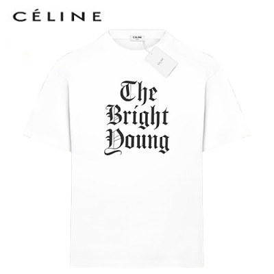 CELINE-06092 셀린느 화이트 프린트 장식 티셔츠 남여공용