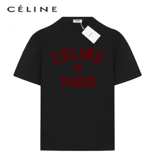 CELINE-06095 셀린느 블랙 프린트 장식 티셔츠 남여공용