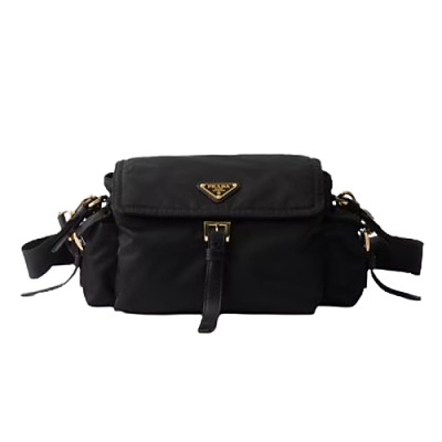 PRADA-1BD394 프라다 블랙 미디엄 리나일론 숄더백