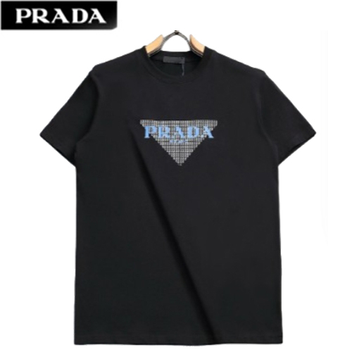 PRADA-060914 프라다 블랙 프린트 장식 티셔츠 남여공용