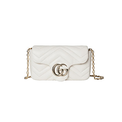 GUCCI-841290 9050 구찌 화이트 가죽 GG 마몽 미니 숄더백