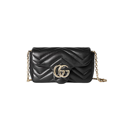 GUCCI-841290 1000 구찌 블랙 가죽 GG 마몽 미니 숄더백