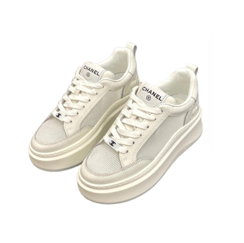 CHANEL-06281 샤넬 화이트 램스킨 스니커즈 여성용