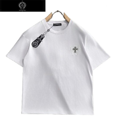 CHROMEHEARTS-062614 크롬하츠 화이트 메탈 십자가 장식 티셔츠 남성용