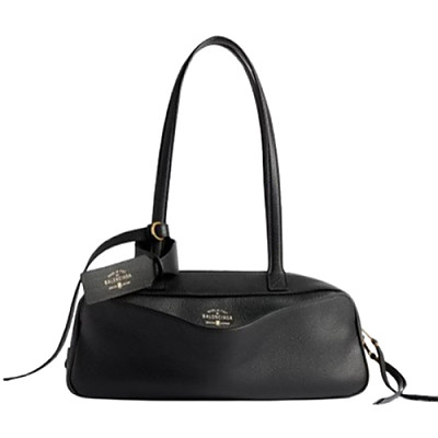 BALENCIAGA-832920 발렌시아가 블랙 카프스킨 스몰 캐리 볼링백