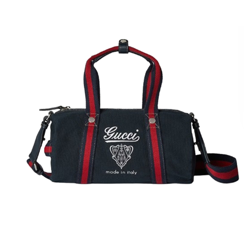 GUCCI-816865 4044 구찌 다크 블루 스몰 프린트 캔버스 더플백