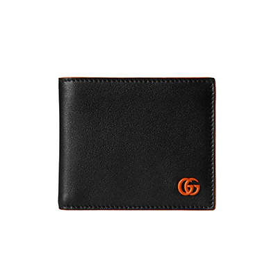 GUCCI-835047 1059 구찌 블랙/오렌지 가죽 GG 마몽 반지갑