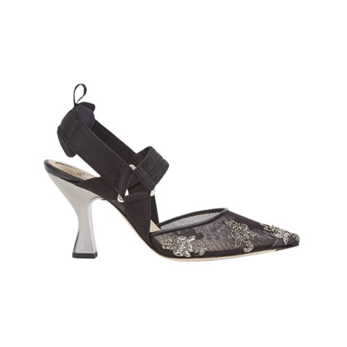 FENDI-8J8702 펜디 블랙 콜리브리 하이힐 슬링백