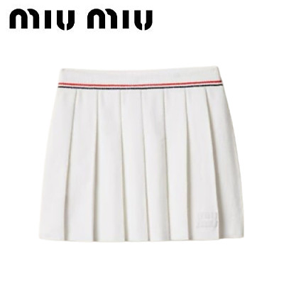 MIUMIU-MMG551 미우미우 화이트 코튼 미니스커트