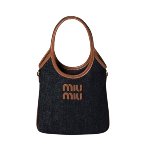 MIUMIU-5BA281 미우미우 네이비 아이비 데님 핸드백