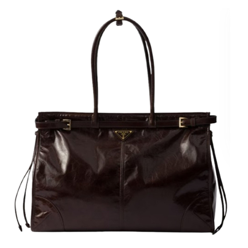 PRADA-1BA439 프라다 다크 브라운 라지 가죽 핸드백