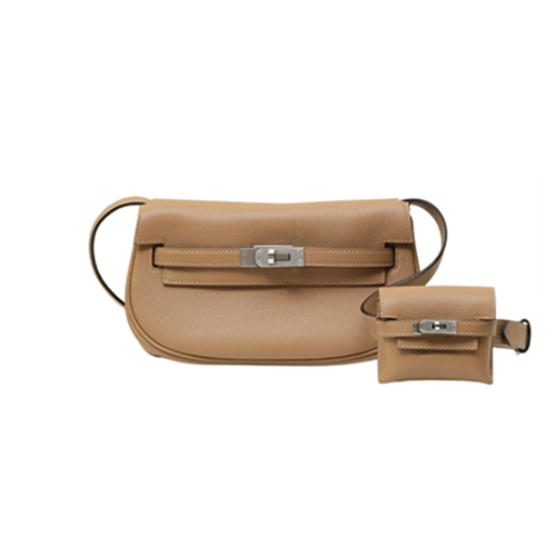 HERMES-KM17 에르메스 카멜 은장 SWIFT 가죽 켈리 무브