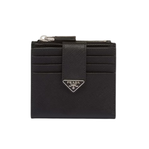 PRADA-2MC066 프라다 블랙 사피아노 가죽 카드 홀더