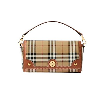BURBERRY-80920481 버버리 베이지/브라운 탑 핸들 노트 백