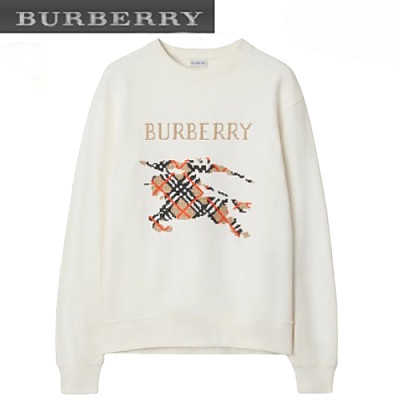 BURBERRY-073110 버버리 화이트 아플리케 장식 스웨트셔츠 남여공용